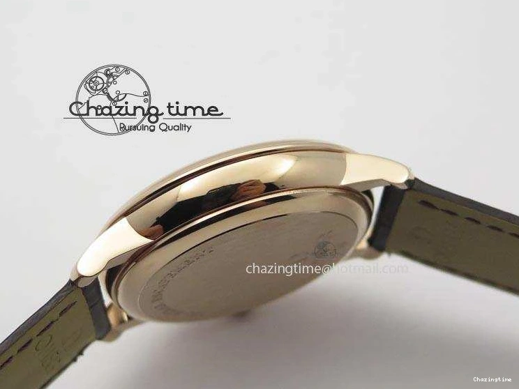 0422 TimelessDesign De Ville MK 1:1 Best Edition RG Black Dial On Black Leather Asian Seagull T1701 (Sec@6) 8236